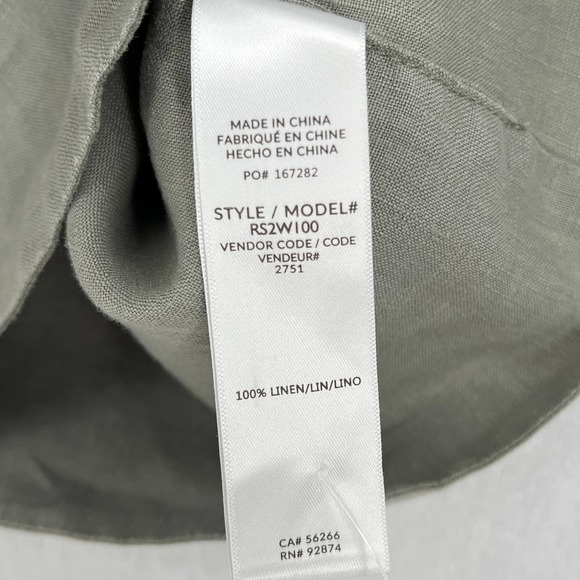 MARY LAWLESS LEE X SPLENDID Linen Top Sage Medium Apron Button Front Cross back - Picture 9 of 16